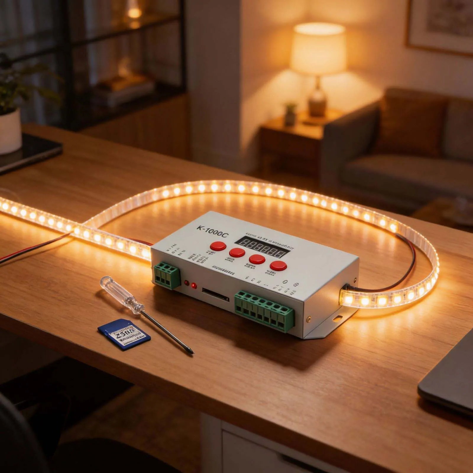 K-1000C LED Controller For WS2812B WS2811 APA102C Programmable Strip Light Panel Driver With LEDEDIT Software For Pixel Projects