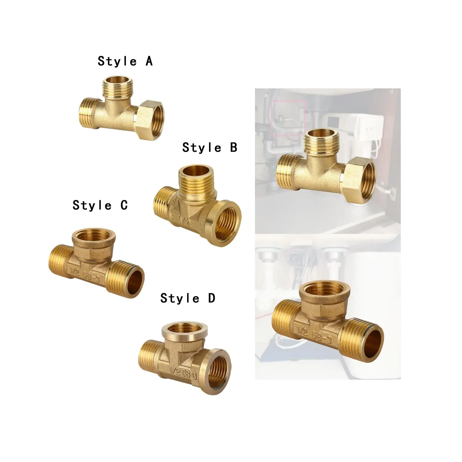 

Фитинг тройника, латунный дом для спринклерной трубы, соединитель водопроводной трубы