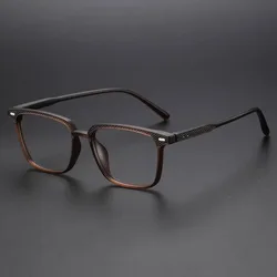 MOMOJA Men's Classic Square Eyewear Frame Retro Business Decorative Frame Women's Luxury Optical Prescription Glasses 001