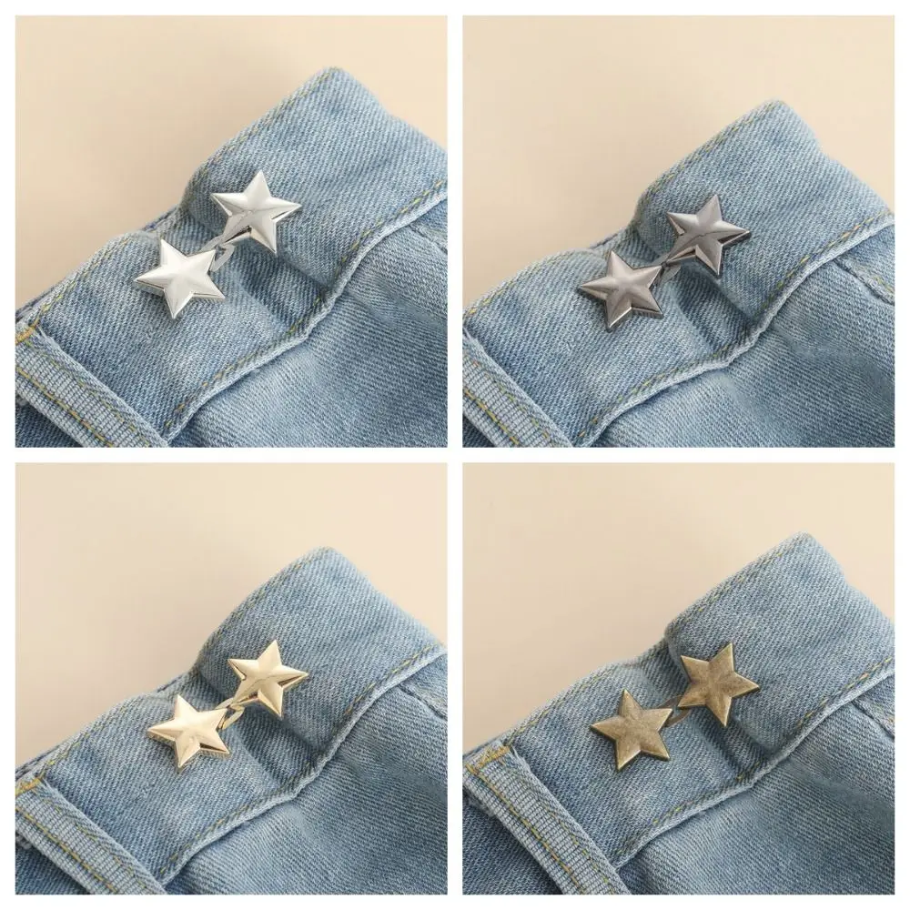 Alloy Star Pants Button Tightener Waist Buckle Button Clasps Jean Fit Tighten Buckles Bronze Adjustable
