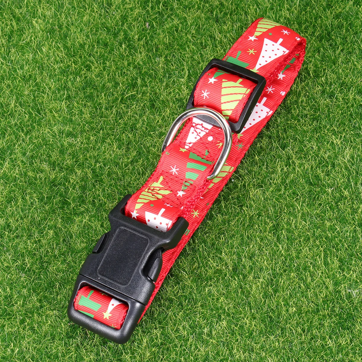 

Christmas Pet Collar Nylon Adjustable Dog Collar Cartoon Design Festival Pet Ring for Small Medium Dogs Size L