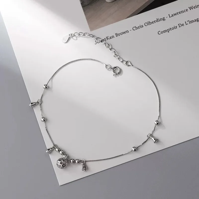S925 Sterling Silver Palace Bell Charm Bracelet and Anklet for Women Elegant Niche Light Luxury High Sense New Court Style Gift