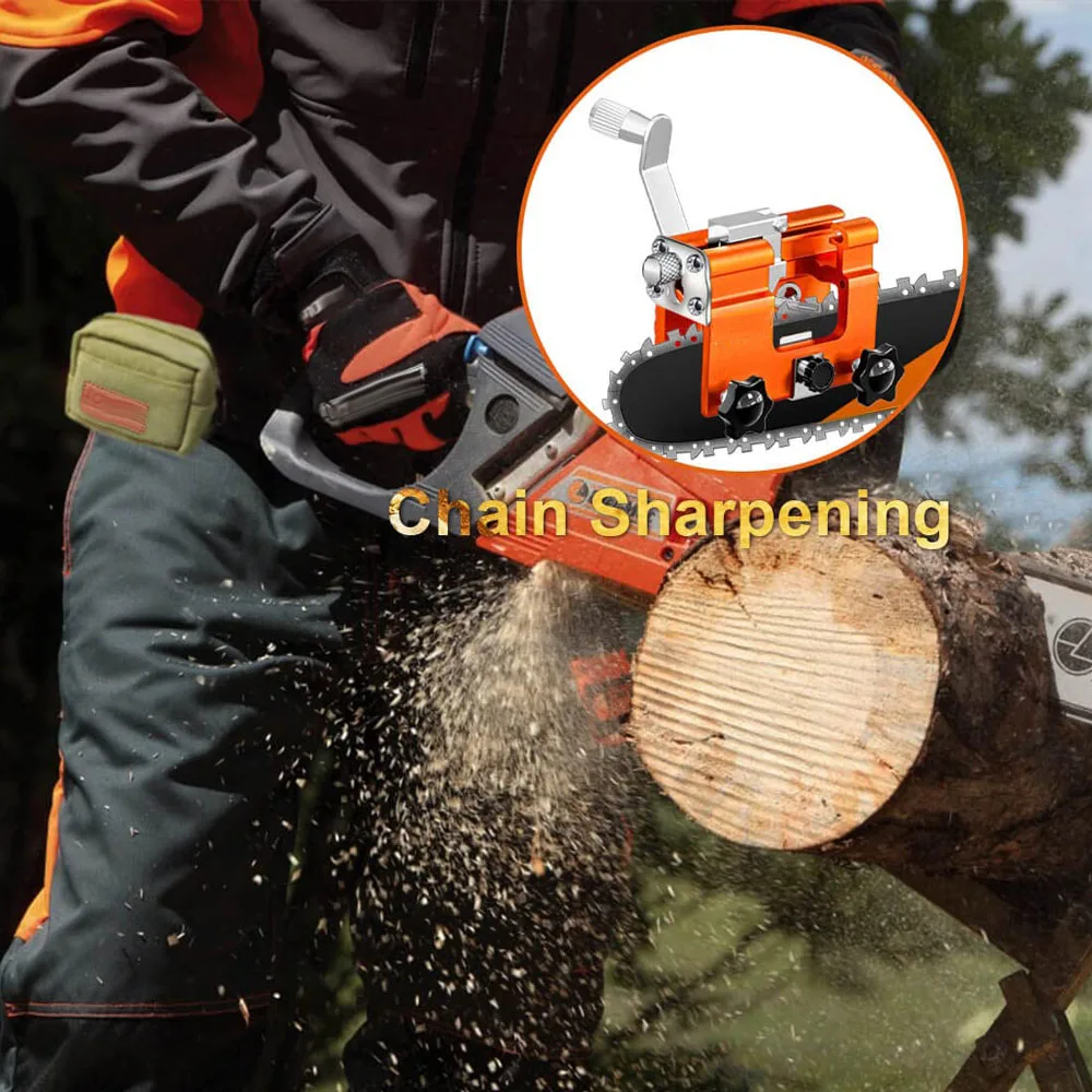 Chainsaw Sharpener Portable Hand Crank Chain Saw Sharpener Tool Suitable For 4"-22" Chain Saws Electric Saw