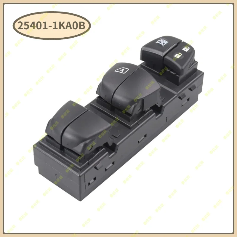 Interruptor Maestro de Elevalunas Eléctrico 25401-1KA0B para Nissan Juke, Altima, Tiida, Sylphy, X-Trail, Qashqai, Rogue 2010-2017