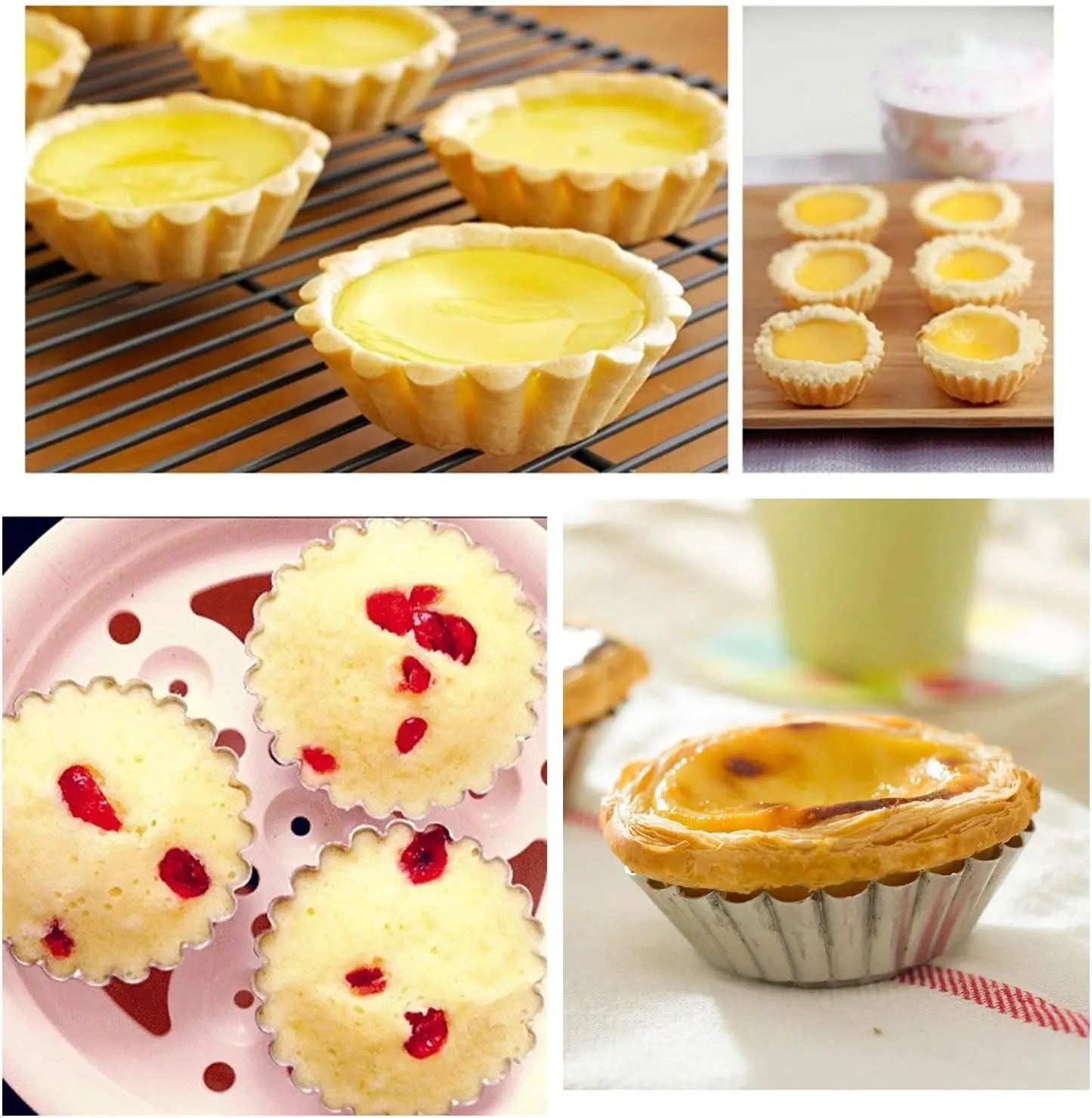 100 Moldes de Aluminio para Tartaletas, para Hornear Cupcakes, Muffins, Pasteles, Galletas, Pan, Gelatina, Dulces, Trufas de Chocolate, Pudín