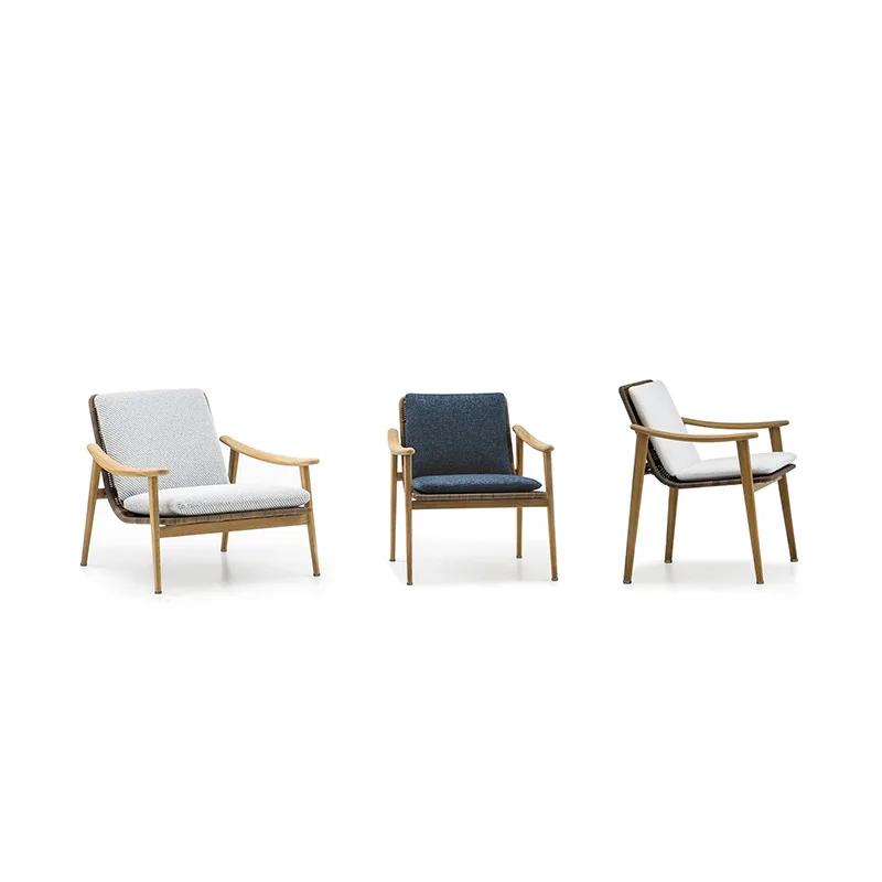 Outdoor solid wood rattan tables and chairs