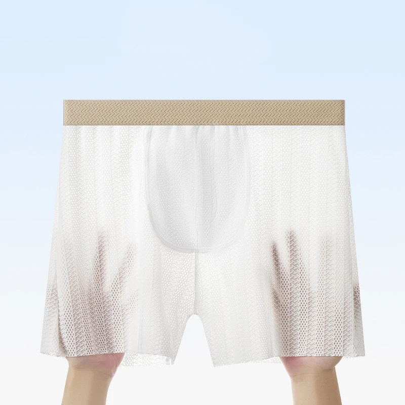 

Summer Ice Silk Arrow Pants Loose Quick Drying Elastic Men's Underwear Homewear Thin Comfortable Breathable Panties Sleepwear