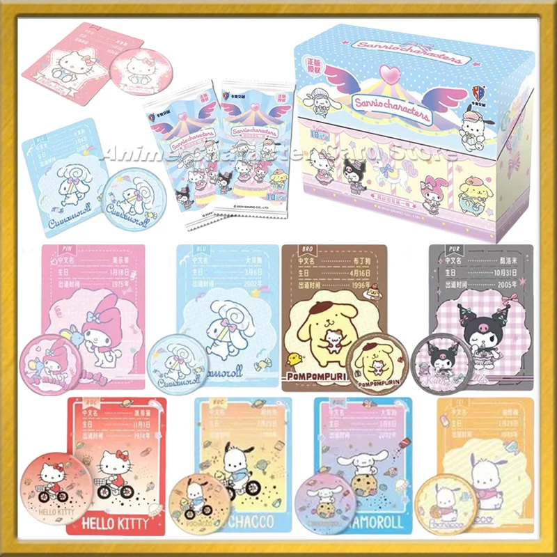 Sanrio Family Card Cartoon Kuromi Hello Kitty My Melody Cinnamoroll Collection Trading Cards Children Cute Toy Christmas Gifts