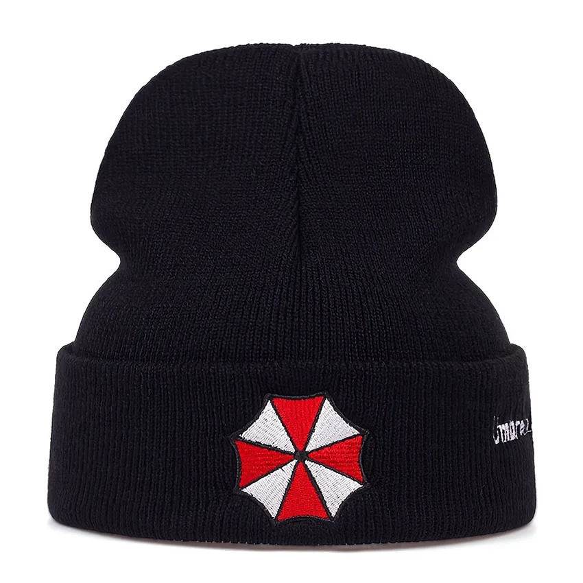1pc Warm brimless knitted cap with folded brim, stylish embr
