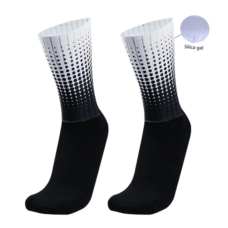 New Style Polka Dot Summer Sports Cycling Socks Non-slip Silicone Pro Outdoor Racing Bike Socks Calcetines Ciclismo