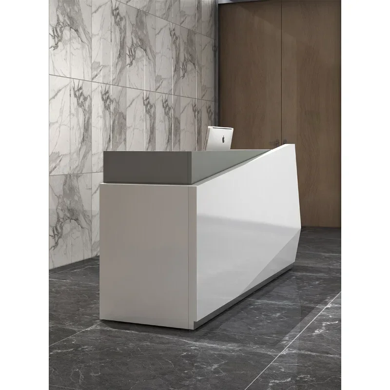 Front Desk Special-shaped Reception Front Desk Company Consultation Bar Counter Simple Modern Creative Cashier Office TablesX9