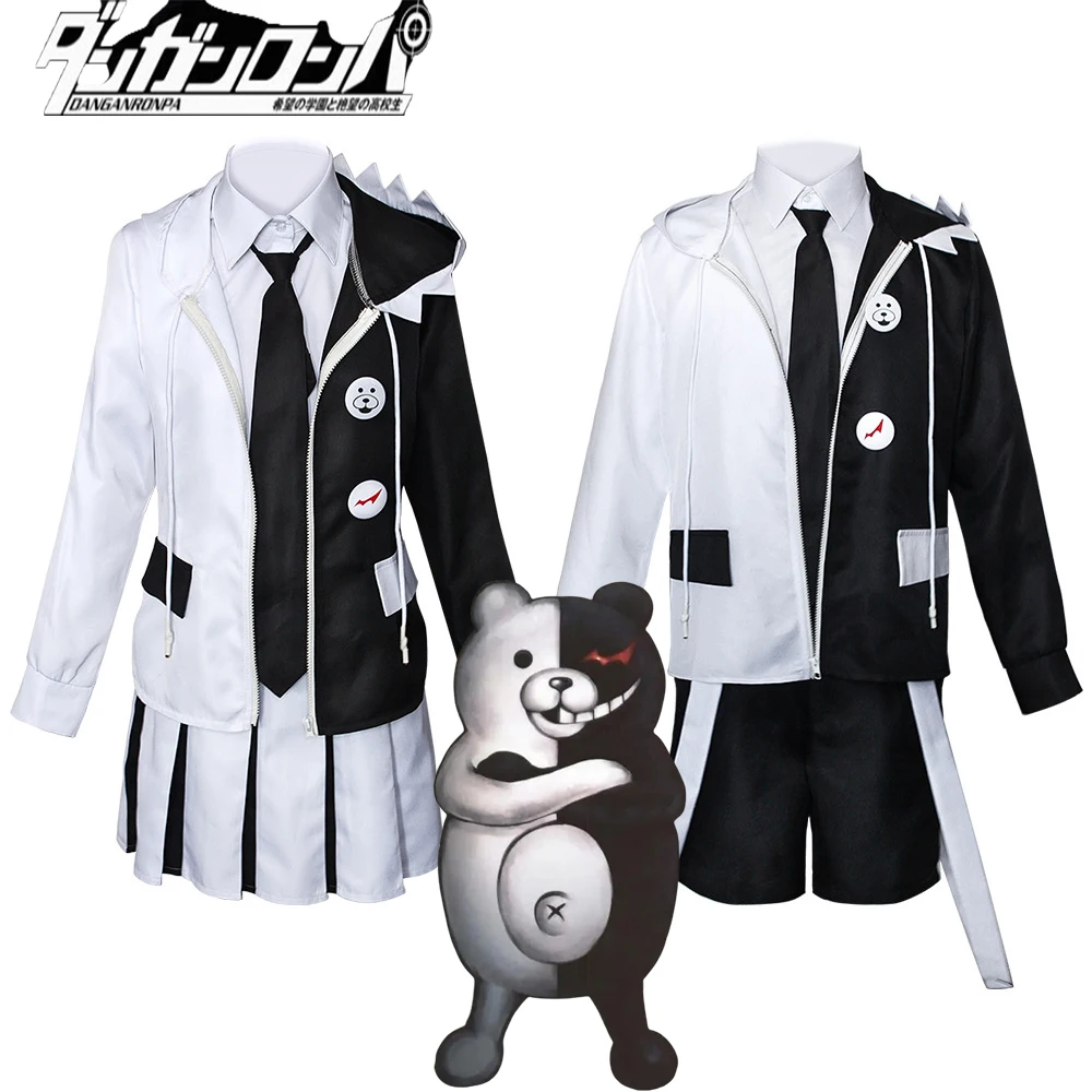 Monokuma Cosplay Costume Anime Danganronpa V3: Killing Harmony Monokuma Cosplay Clothes Wig Halloween Costumes for Men Women