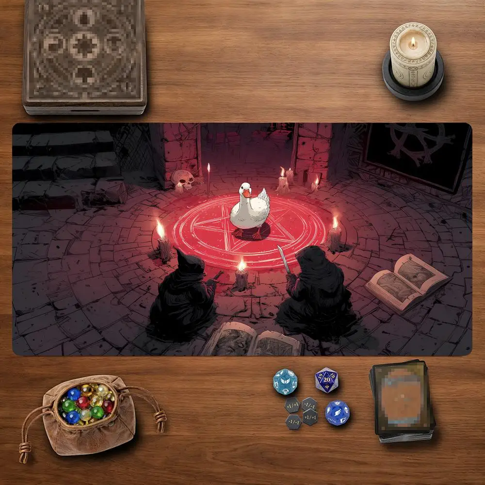 Summon Goose Ritual MTG Playmat Non-Slip Rubber TCG Battle Mat Funny Goose Commander Card Game Mat Magic The Gathering Play Mats