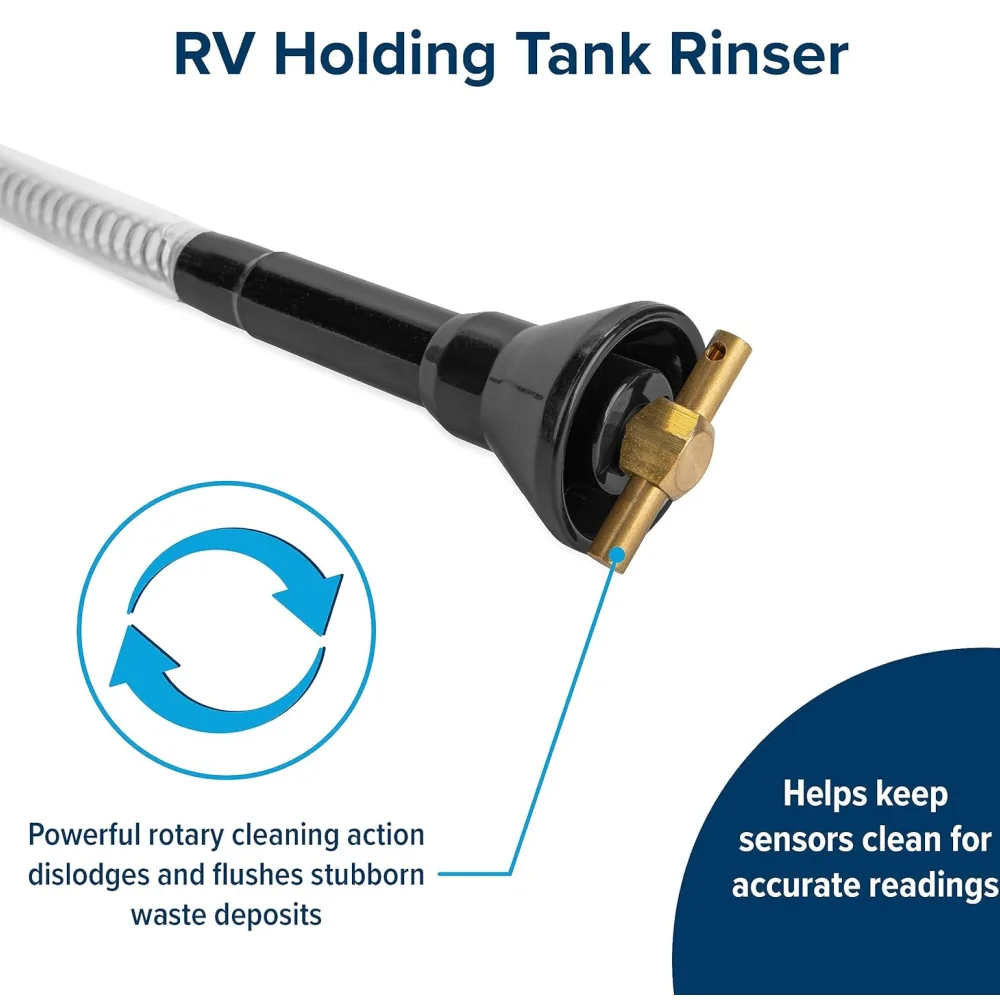 Toilet Bowl Holding Tank Stik Rinser Portable With Turn Shutoff Valve Swivel Flexible Reach Caravan Motorhome Cleaning Tool