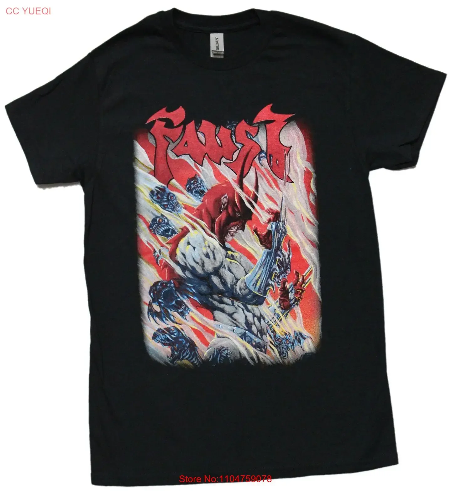 تي شيرت رجالي Faust Love of the Damned قانون كلاسيكي 13 غطاء صورة عتيق مغسول قليلاً متعدد الاستخدامات كاجوال ممتد ناعم