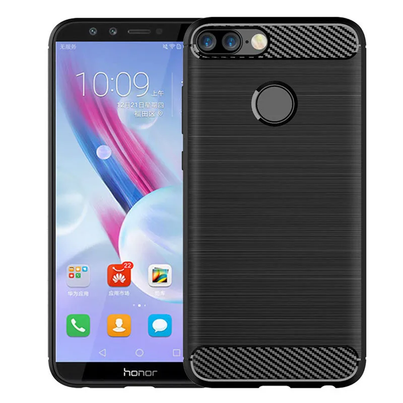 Shockproof Silicone Case For Honor 9 Lite Carbon Fiber Cases for honor 9lite Huawey Full Protective Soft Back Cover Coque Fundas