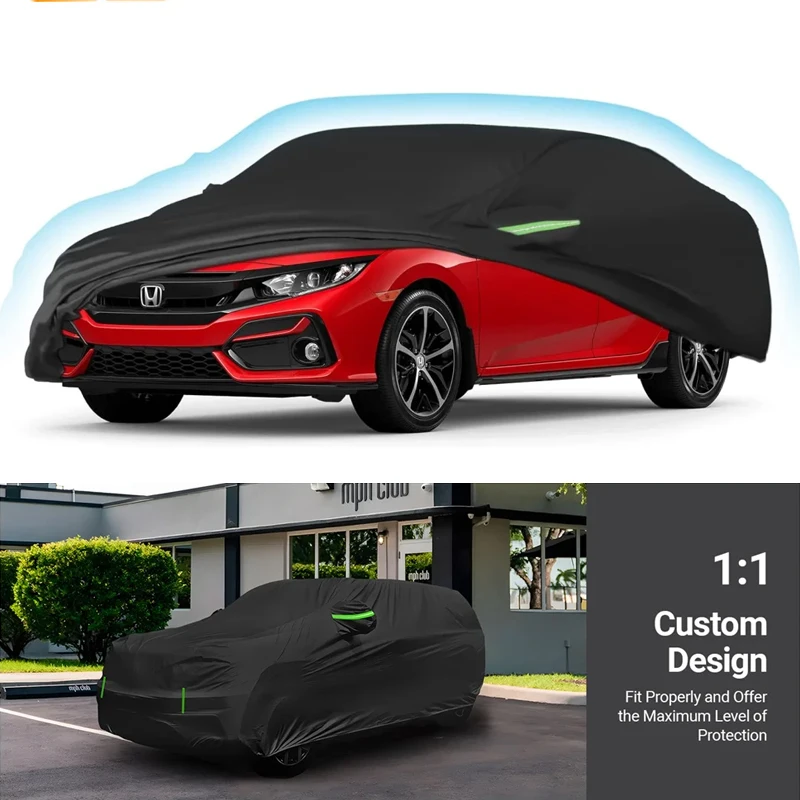 

Waterproof Car Cover For 2016-2024 Honda Civic Windproof Snowproof Rain Hail Sun UV Protection Full Outdoor Indoor Exterior
