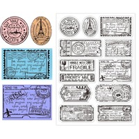 1pc Vintage Theme Clear Stamps Silicone Stamps Background Transparent Stamps for Scrapbooking Photo Album Decoration 4.3x6.3inch