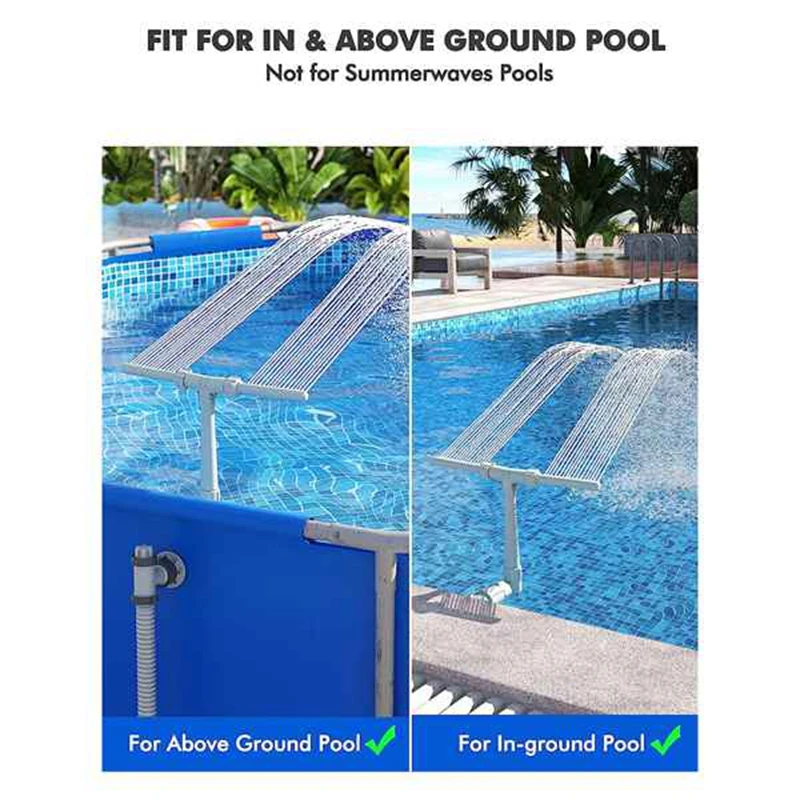 Double Head Swimming Pool Fountain Stand Pool Cooling Sprinkler System With Adjustable Height Pool Sprinkler Fountain Durable