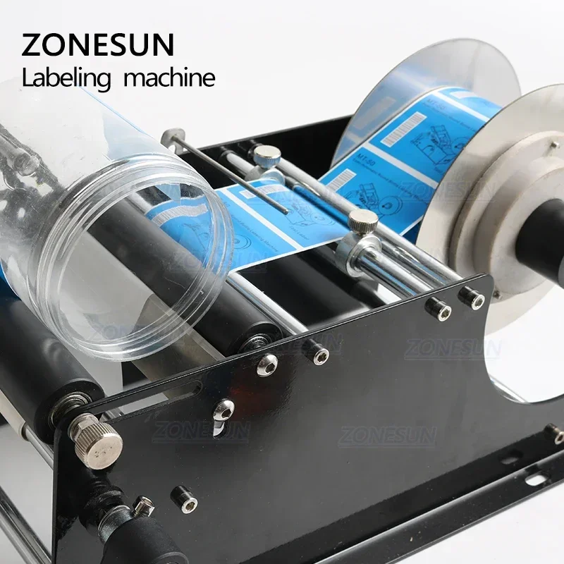 Label Applicator Manual Round Bottle Labeling Machine For Applying Cylindrical Jar Can Tube With Handle ZS-50 ZONESUN