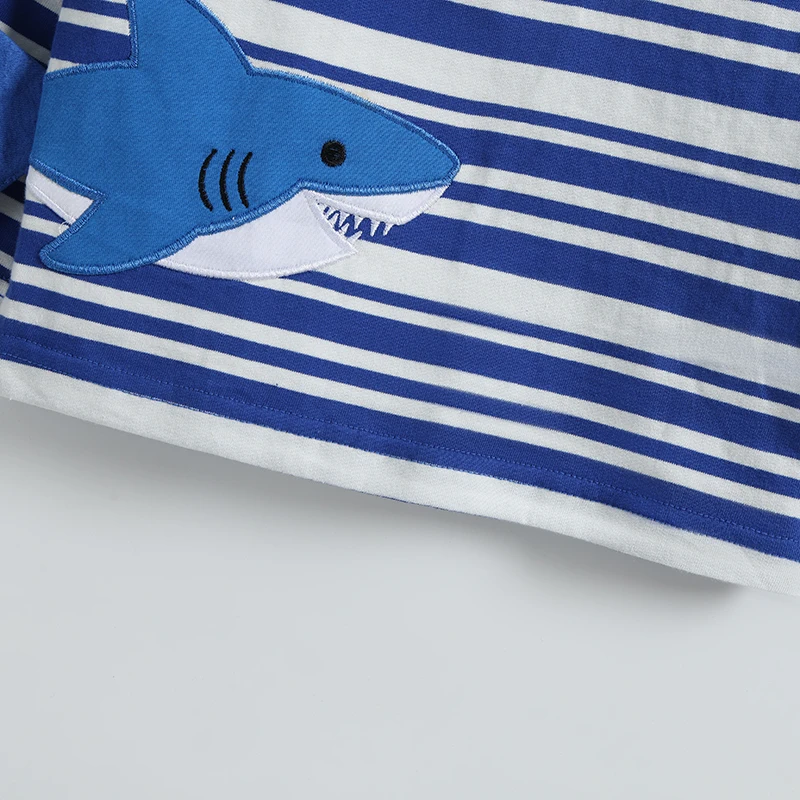 Little maven Baby Jungen Langarm Gestreiftes Polo Cartoon Haie T-Shirts Kinderbekleidung Herbst Frühling Kinderkleidung Baumwolle – Detail 7
