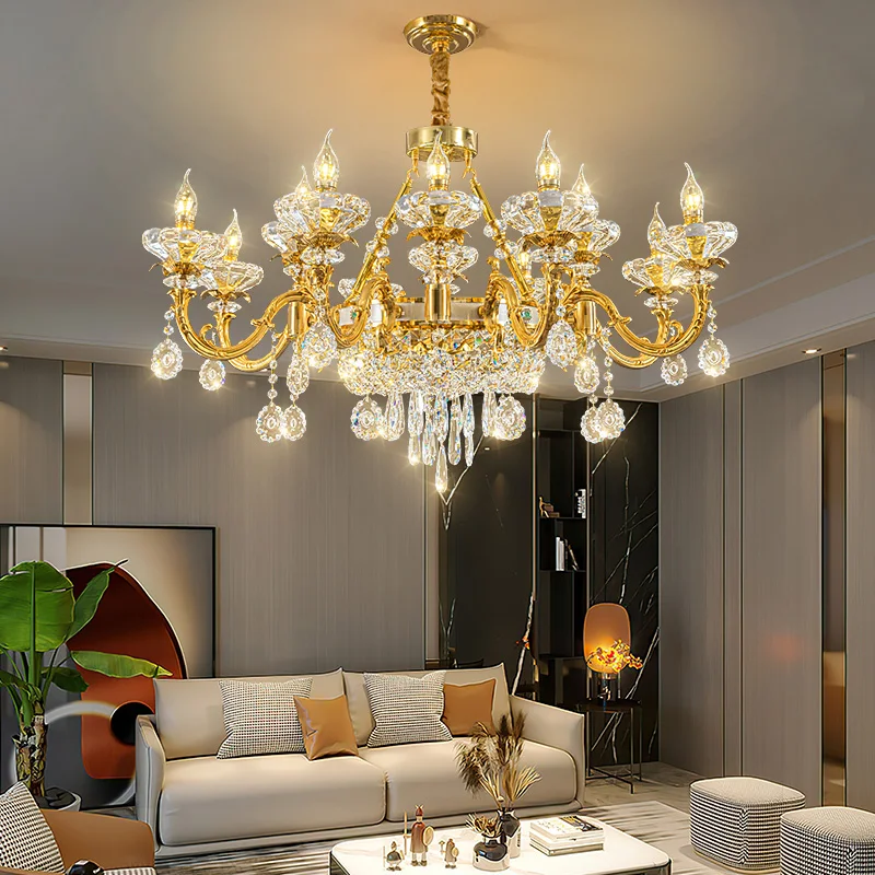 

New Nordic Crystal Chandelier Ceiling Lustre for Living Room Dining Table Light Candle Hanging Chandelier Home Decoration Lights