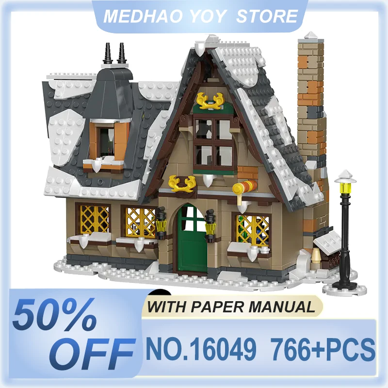 Mould King 16049 Creative Toys Christmas Cottage House Building Blocks for Adults MOC Bricks Construction Kits Gifts for Kids