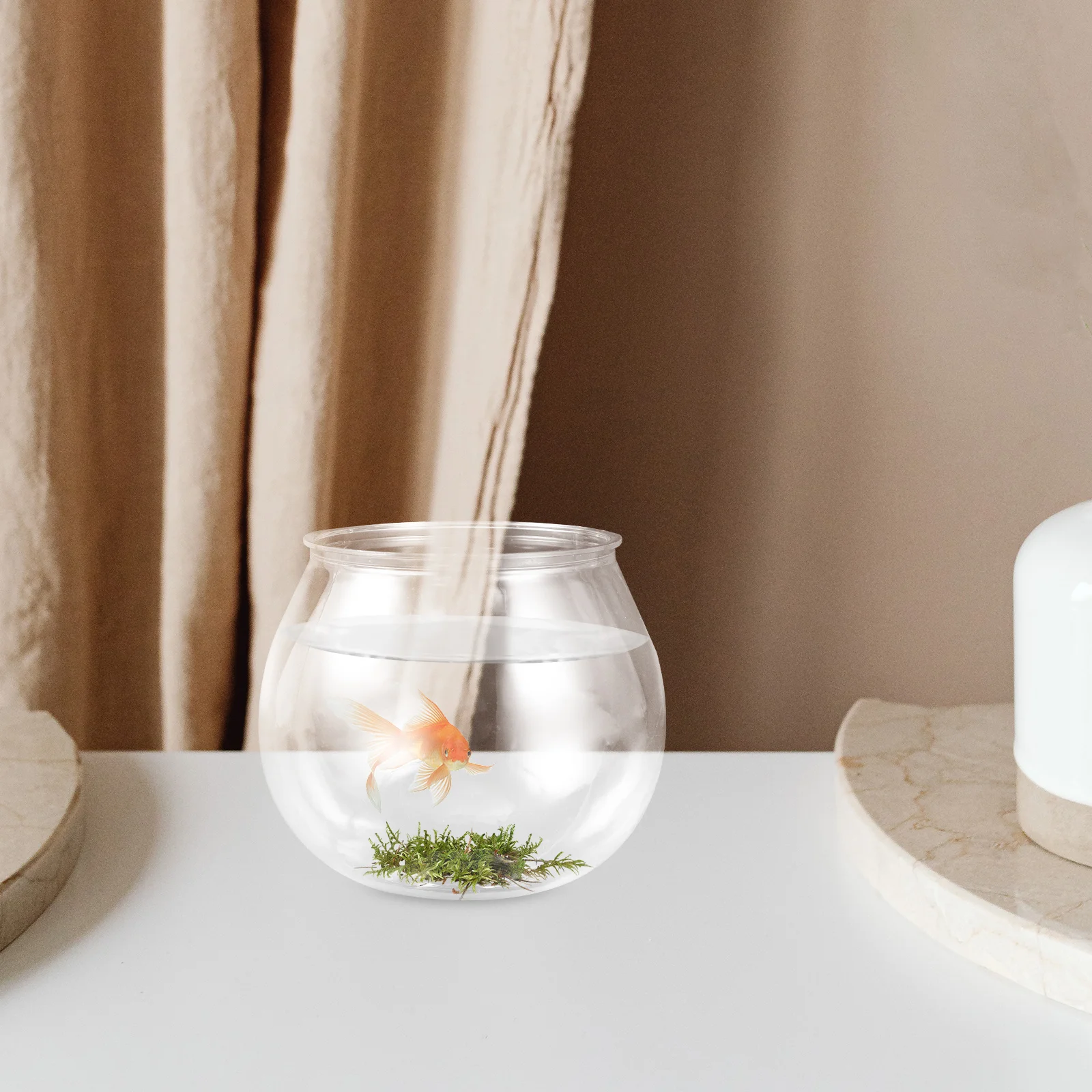 

Plant Terrarium Mini Fish Tank Decor Bowl Air for Home Holder Plastic Goldfish Aquarium