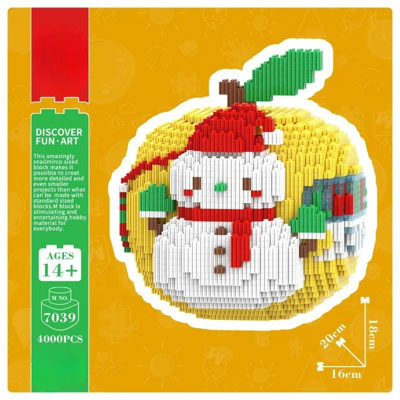 7039 Christmas Golden Apple DIY Fun Series Decompression Parent-child High Difficulty Puzzle Assembly Building Block