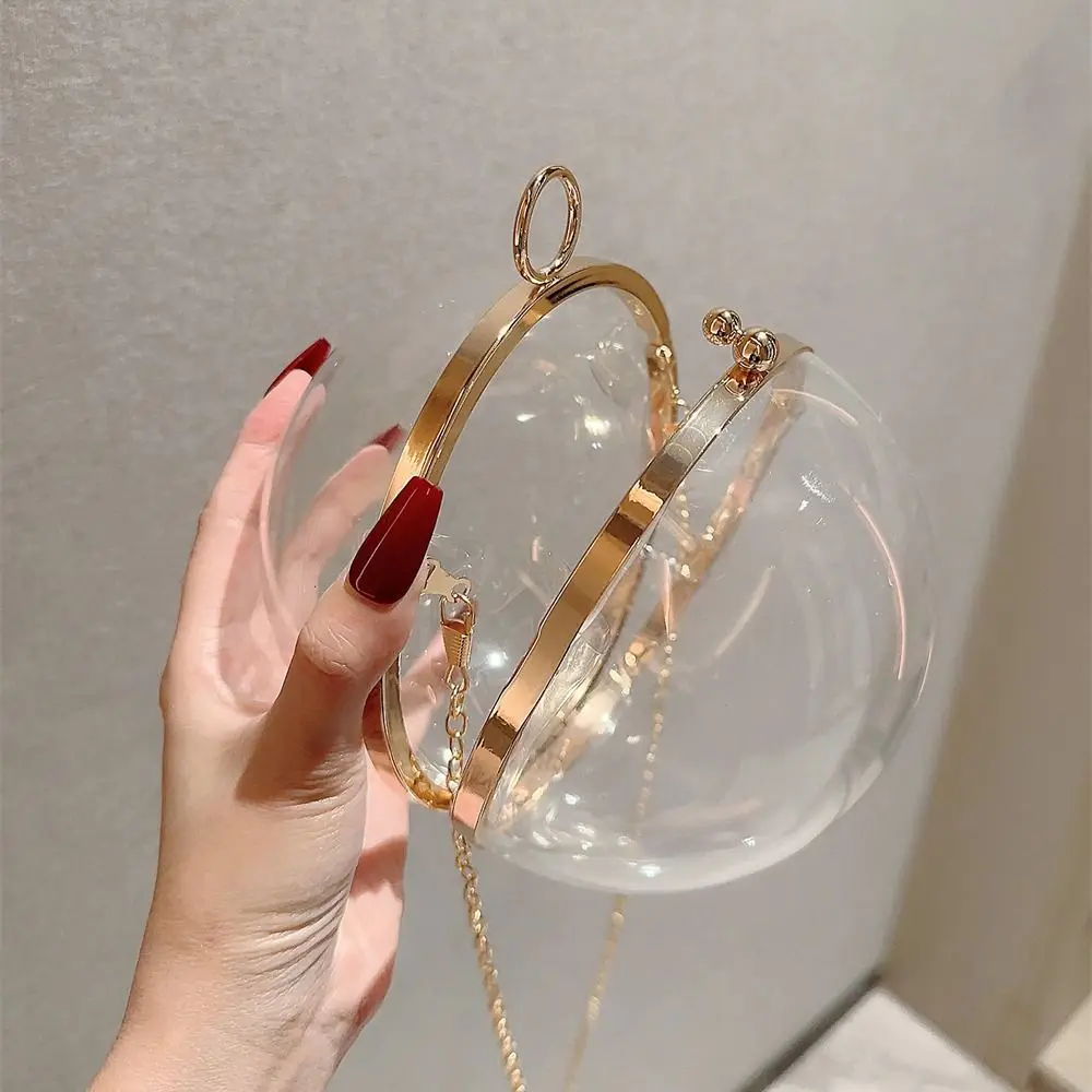 Transparent Circular Banquet Clutch Evening Bag Crossbody Bag Women Elegant Chain Shoulder Bags Luxury Purse Female Handbags