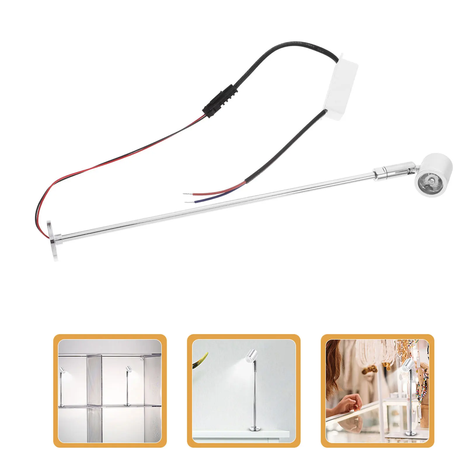

Cabinet Standing LED Spotlight for Jewelry Display Small Size Portable Adjustable Head Design Eye Protection Low Energy