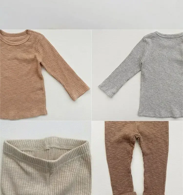 Herbst Winter Brach Thermo-unterwäsche Anzug Baby Kleidung Sets Jungen Mädchen Pyjama Sets Baby Warme Nachtwäsche Kinder Kleidung – Detail 6