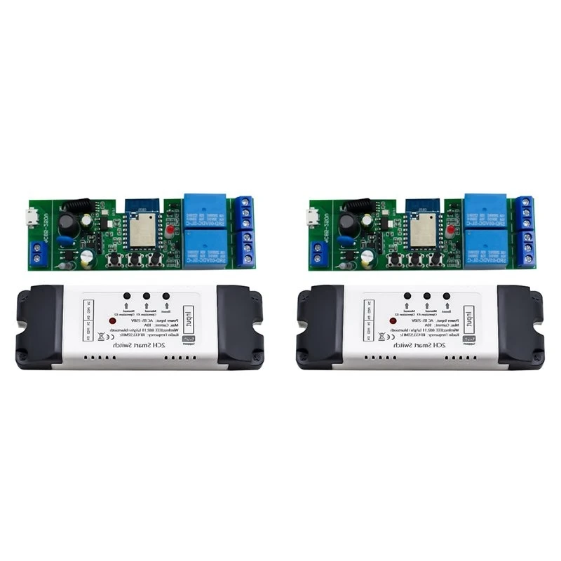 A97I-2X Tuya WIFI 2CH Smart Relay Switch Sensor AC85-250V Switch Access Control Relay Controller With Shell