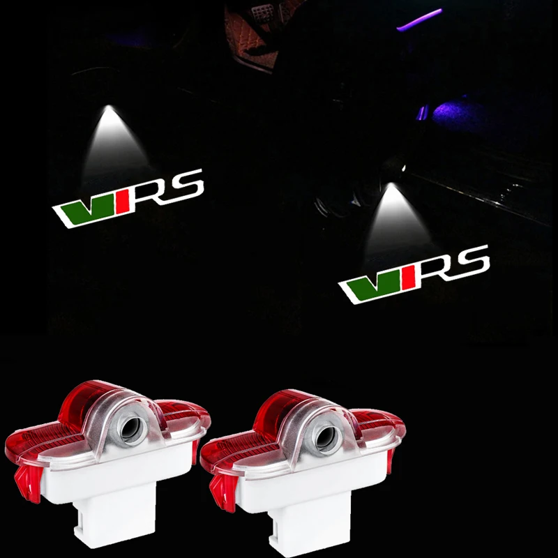 2Pcs Car Door Welcome Light Logo Ghost Shadow Projector Lamp for Skoda VRS Octavia A5 MKII 2006‑2013 Auto Interior Accessories