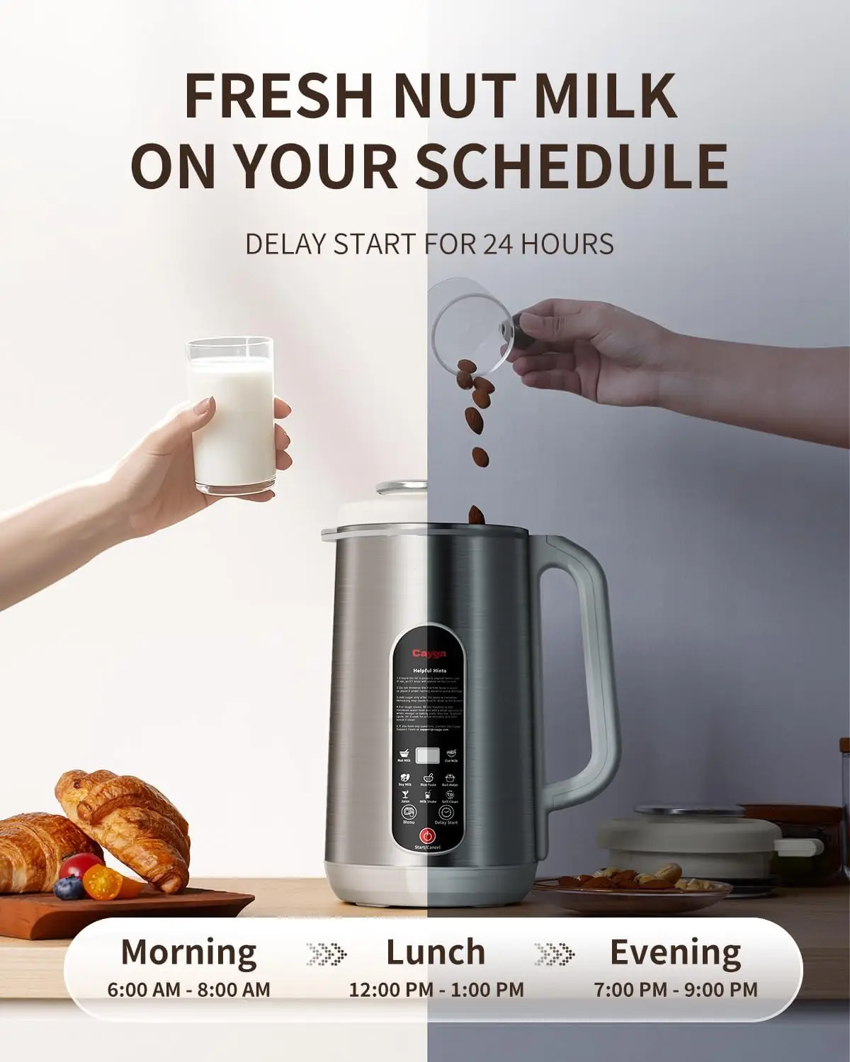 ماكينة صنع حليب الجوز 40 أونصة من الفولاذ المقاوم للصدأ ماكينة صنع حليب الصويا محلية الصنع اللوز والشوفان والعصير وجوز الهند ومشروبات نباتية وغير مجففة