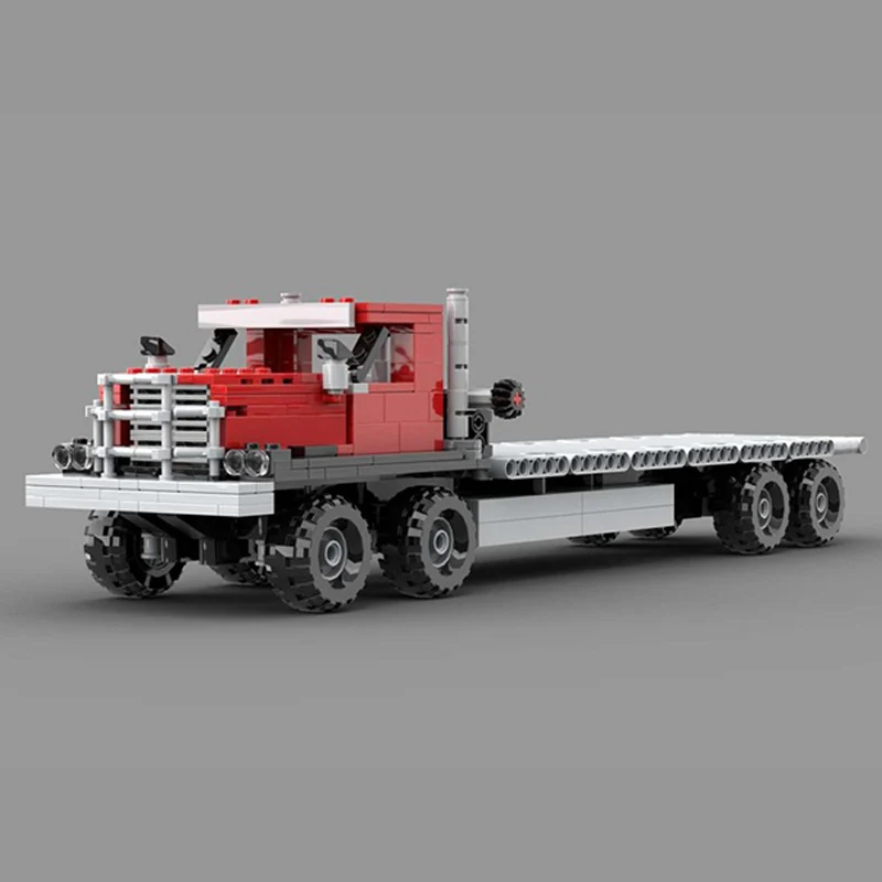 City Car Model MOC Building Bricks Double Front Axle Tractor Head Modular Technology Children Holiday Gifts Assemble Toys Suit