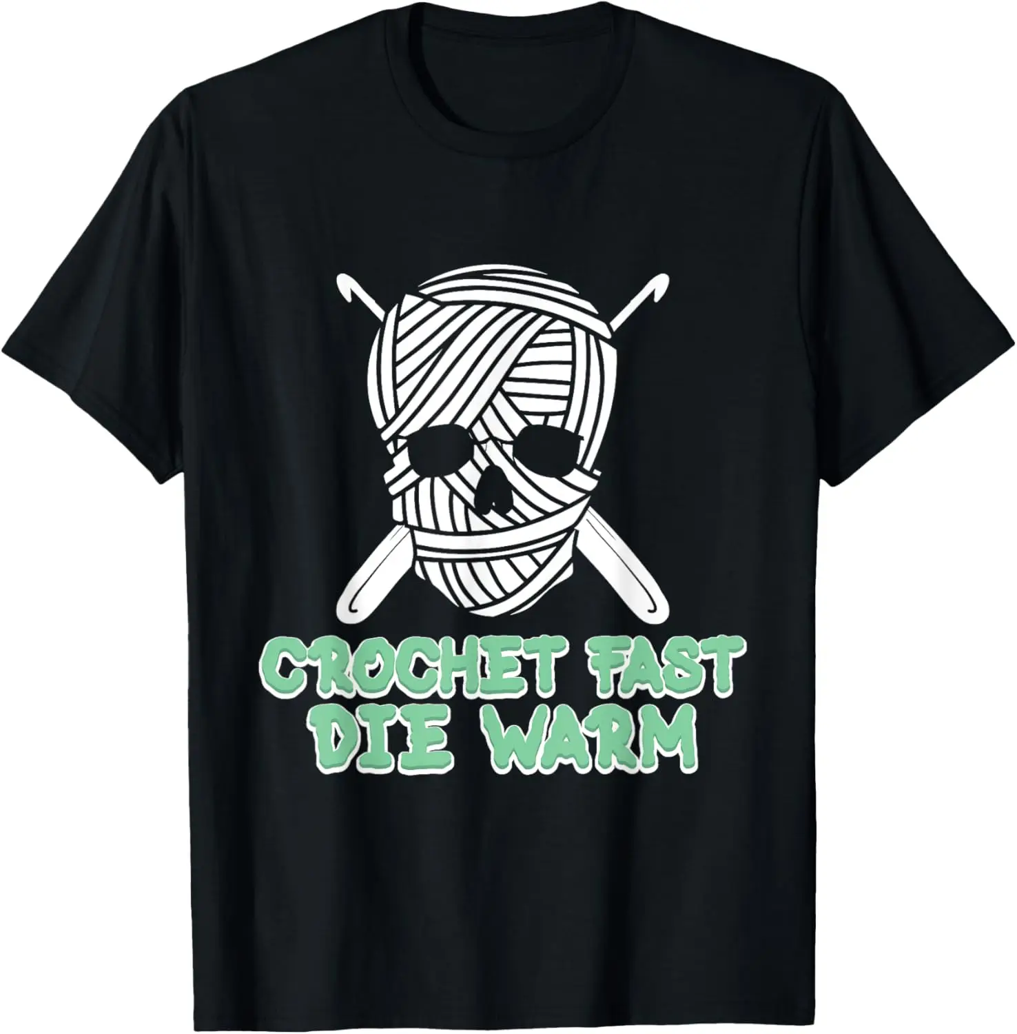 Gothic Yarn Skull Knitting Needles T-Shirt