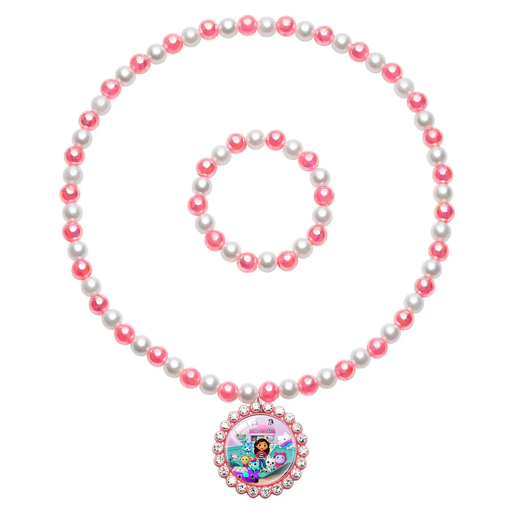 2 قطعة مجموعات مجوهرات غابي دولهاوس للنساء أنيمي القلائد سلسلة سوار الفتيات تأثيري قلادة الإسورة اللعب الكلاسيكية الاطفال هدية