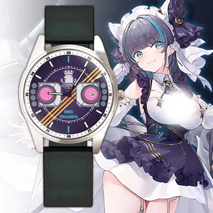 أنيمي Azur Lane Aegir IJN Akagi Cheshire تأثيري ساعة كوارتز رقمية مقاوم للماء ساعة اليد تأثيري الساعات هدية عيد الميلاد