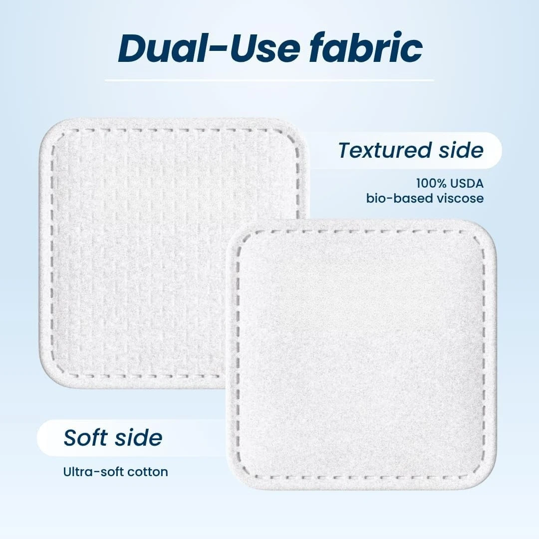 60枚入り/箱 クリーンパッド 脱落・破れなし 顔用パッド テクスチャード＆ウルトラソフト サイド オーガニック使い捨てコットン