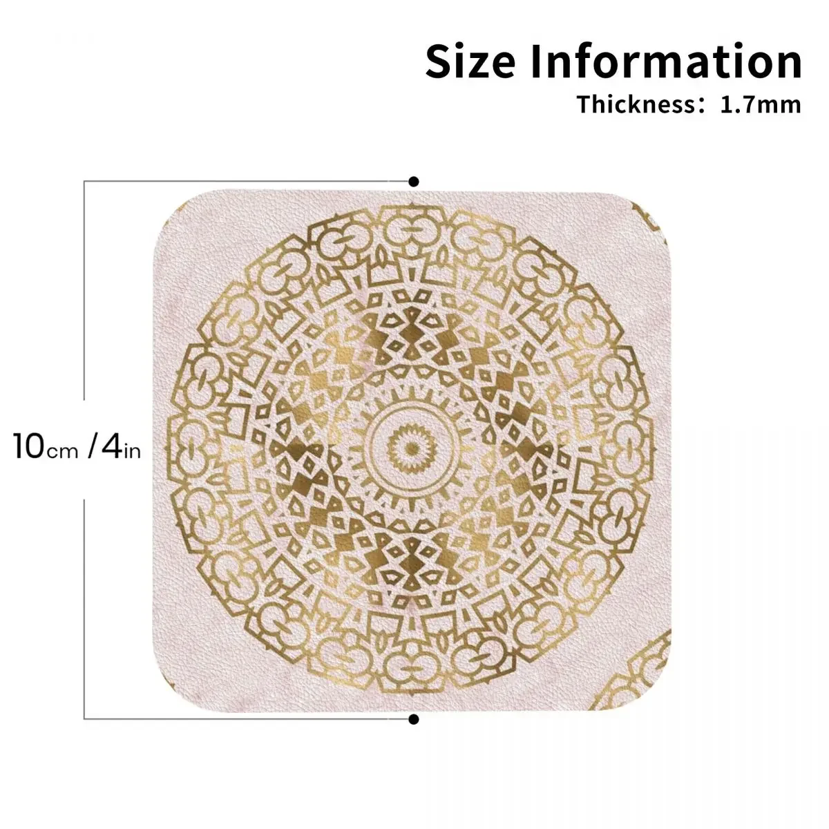 Marmeren Mandala-Gouden Op Roze Marmeren Coaster Koffiemat Set Van 4 Placemat Mok Serviesgoed Decoratie & Accessoires Pads Voor Thuis