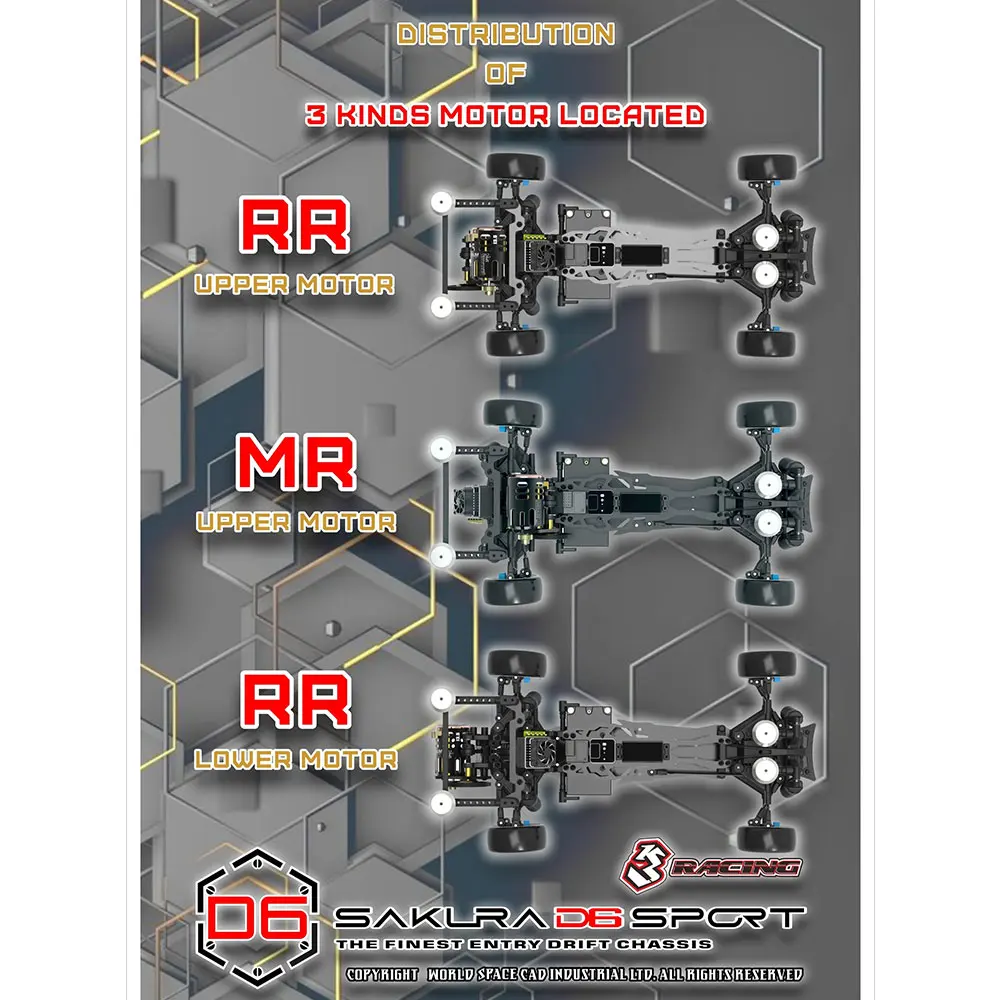 3RACING Sakura D6 Sport D6S KIT 1/10 RC Electric Remote Control