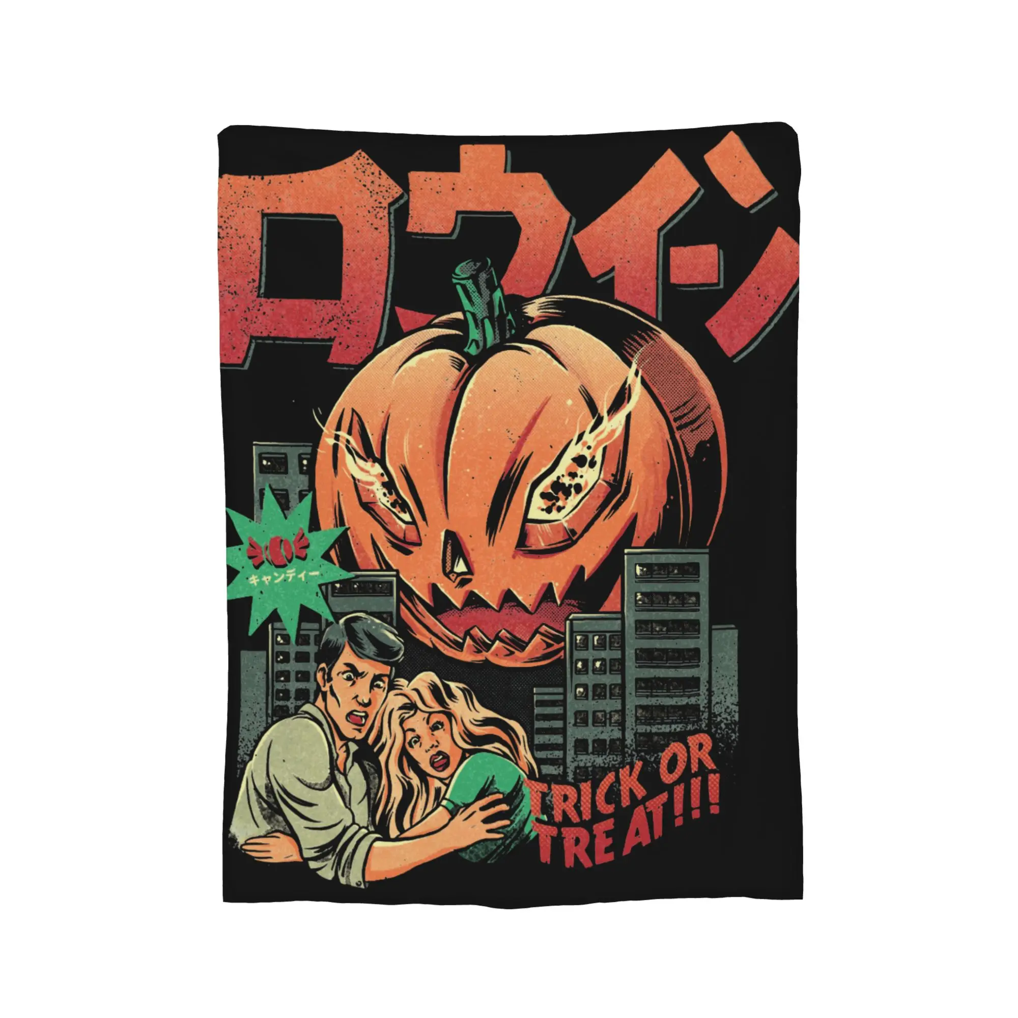 The Killer Pumpkin Blanket Horror Halloween Gift  Fleece Throw Blankets Summer Air Conditioning Printed Soft Warm Bedsprea
