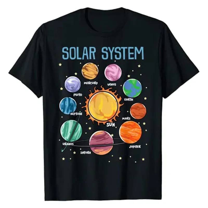 Sistema Solar planetas ciencia espacio niños niñas STEM niños camiseta astrofísica como Marte el sol Luna estrellas Saturno camisetas Tops