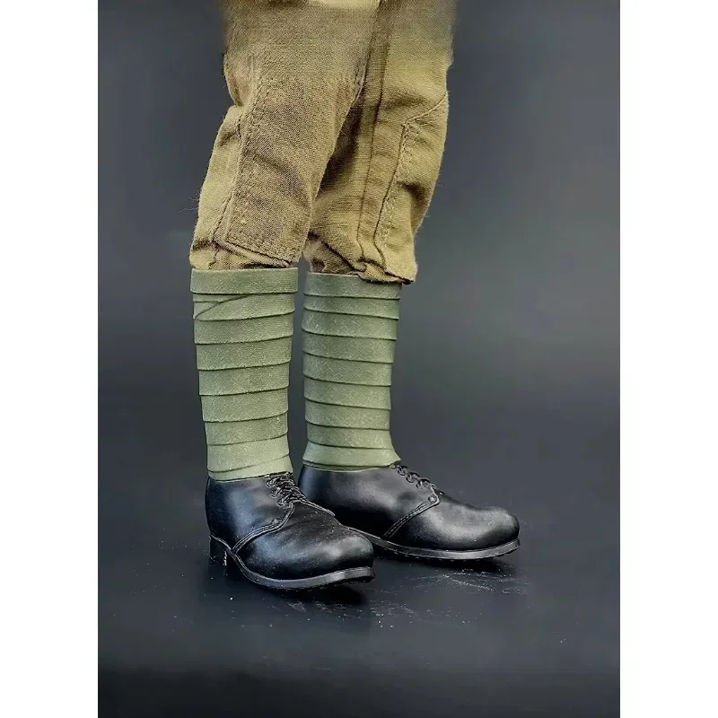 ZY1034 1/6 Male Soldier WWII Soviet USSR Army Combat Boots Hollow Shoes Model for 12'' Action Figure Doll with Detachable Feet