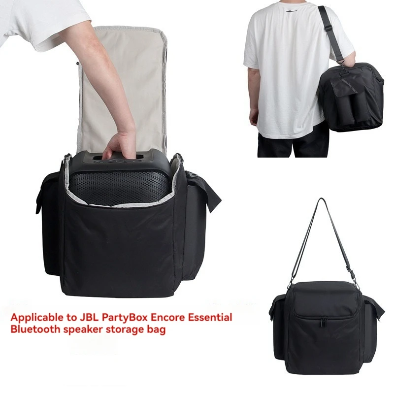 Large Capacity Carrying Case Adjustable Shoulder Strap Portable Speaker Storage Bag For JBL Partybox Encore Essential-AC47