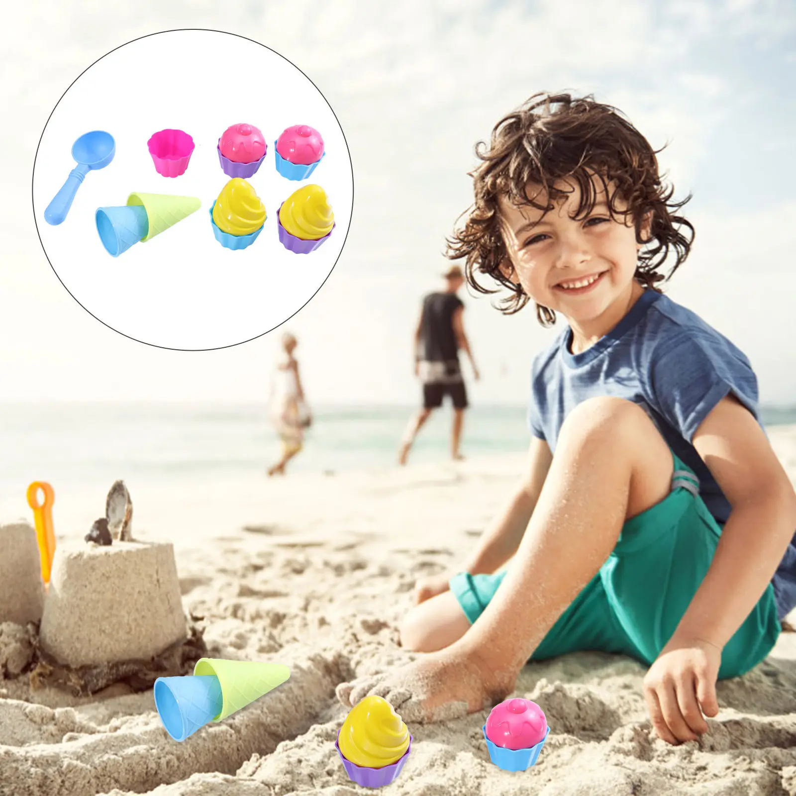 1Set Kids Beach Play Set Bright Colors Rounded Edges Sand Digging Outdoor Summer Sand Molds Children Beach Fun