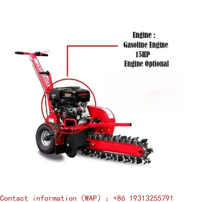 

K-maxpower 15HP Max Depth 600mm EPA EU5 Powered Portable Walk Behind 600mm Zanjadora Biocippatore Mini Chain Trencher