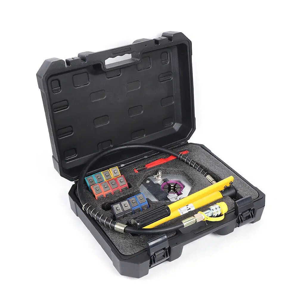 Draagbare Ac Slang Crimper Kit Met 7Dies Hydraulische Slang Crimpgereedschap Hydraulische Pers Auto Airconditioning Reparatie Set