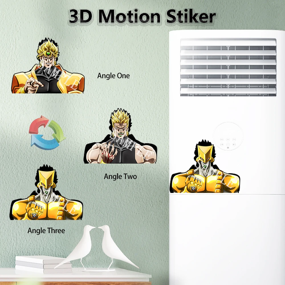 Dio Brando JoJo's Bizarre Adventure Anime 3D Motion Stickers Car Decals for Automotive,Air conditioner,ipad,Refrigerator,Etc.